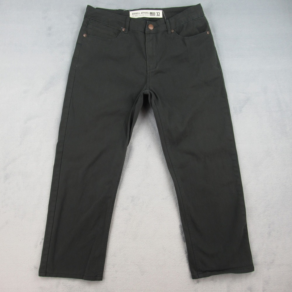 Barbell Apparel Chino Pants Mens 32x25 Dark Gray C006 Stretch Casual